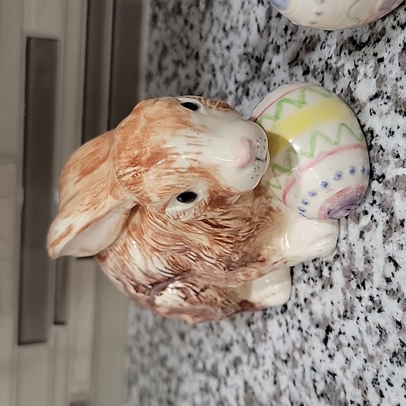 vintage ceramic pair of easter bunnies - Picture 3 of 10